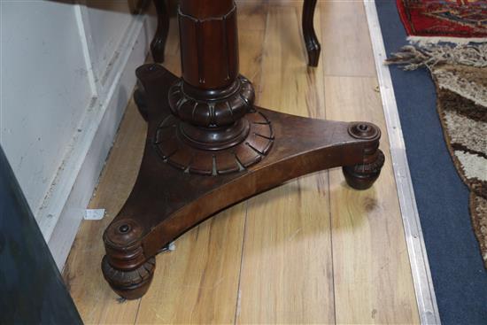 A William IV rosewood folding card table W.92cm